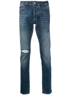 Philipp Plein джинсы кроя слим с эффектом потертости