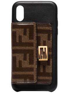 Fendi чехол для iPhone X с логотипом FF