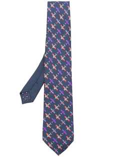 Etro галстук с вышивкой машин