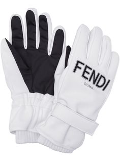 Fendi перчатки с логотипом