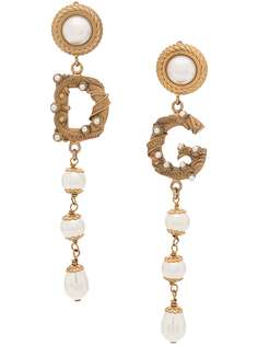 Dolce & Gabbana серьги с искусственным жемчугом и логотипом