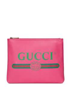 Gucci клатч с принтом логотипа