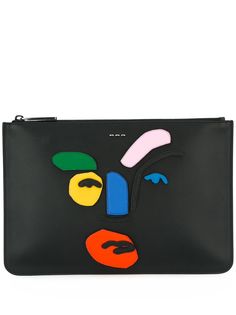 Fendi клатч с аппликацией в виде лица