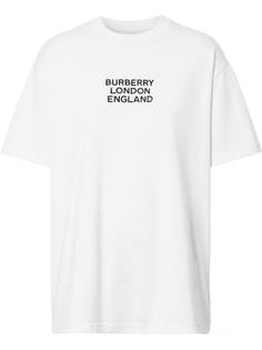 Burberry футболка оверсайз с вышитым логотипом