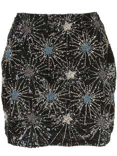 Retrofete beaded-stars mini skirt