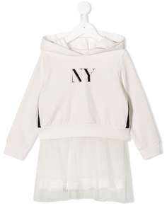 Lapin House платье-худи NY с подолом из тюля
