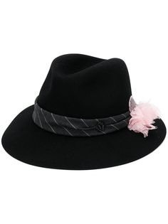 Maison Michel шляпа-федора с цветочной вышивкой