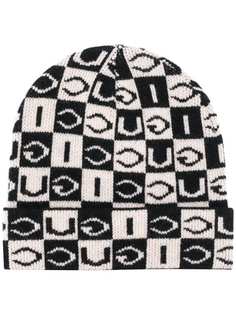 Gucci шапка бини в шахматную клетку с логотипом