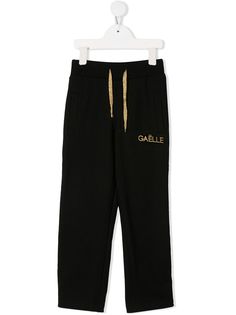 Gaelle Paris Kids спортивные брюки с логотипом и блестками