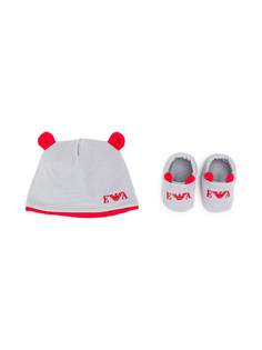 Emporio Armani Kids комплект из шапки бини и слиперов с логотипом