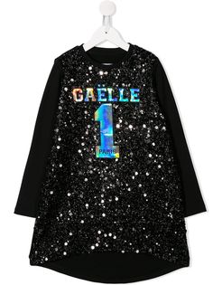 Gaelle Paris Kids платье с пайетками и логотипом
