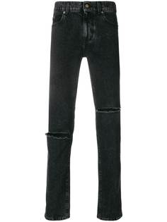 Saint Laurent джинсы прямого кроя с рваной отделкой