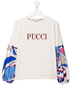 Emilio Pucci Junior топ в стиле колор-блок с логотипом