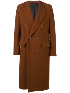 Ami Paris двубортное пальто с накладными карманами