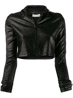 Paco Rabanne укороченный джемпер на молнии с блестками