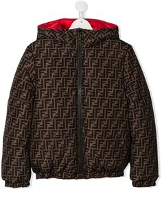 Fendi Kids двусторонний пуховик