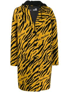 Love Moschino однобортное пальто с тигровым узором
