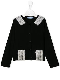 Mi Mi Sol кардиган тонкой вязки с декорированными вставками