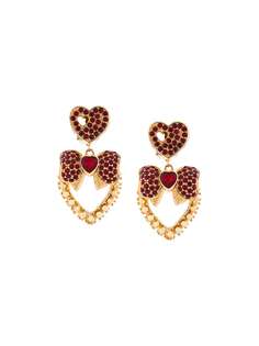Dolce & Gabbana серьги в форме сердца с бантом