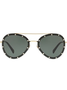 Valentino Eyewear солнцезащитные очки-авиаторы с кристаллами