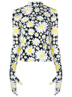 Richard Quinn daisy print roll neck top