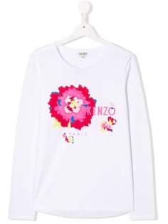 Kenzo Kids футболка с цветочным принтом