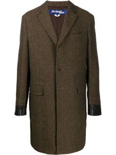 Junya Watanabe Comme des Garçons Pre-Owned однобортное пальто со вставками