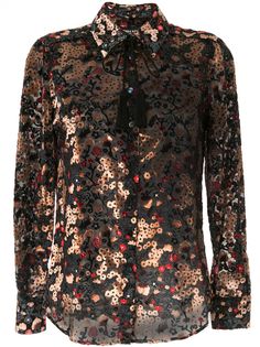 Paule Ka бархатная блузка с цветочным узором