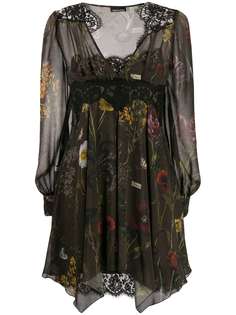Ermanno Ermanno платье с цветочным принтом и кружевной вставкой