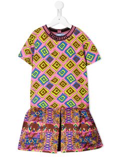 Mi Mi Sol расклешенное платье с принтом