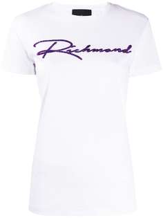 John Richmond футболка с логотипом и пайетками