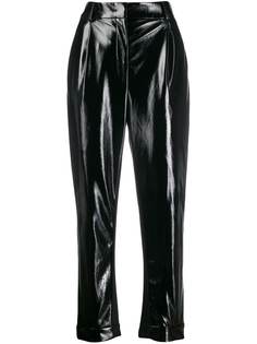 LIU JO varnished effect high-waisted trousers