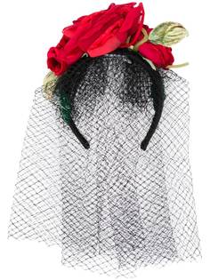 Dolce & Gabbana ободок с вуалью и цветами