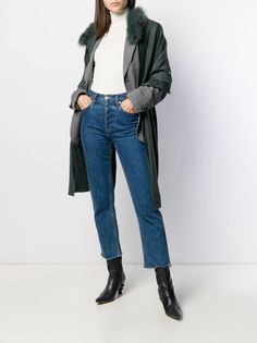 Charlotte Simone fur trimmed shawl