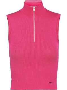 Prada топ с воротником на молнии