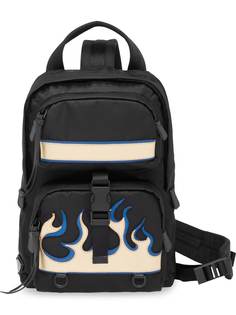 Prada рюкзак из кожи Saffiano с изображением пламени