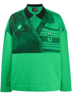 Raf Simons X Fred Perry half photograph print polo shirt