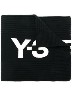 Y-3 шарф в рубчик с полосками
