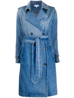 FRAME двубортное джинсовое пальто длины миди