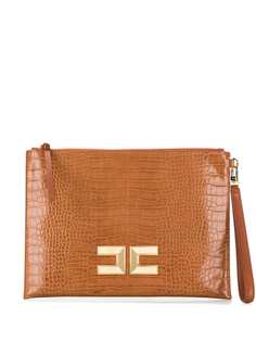 Elisabetta Franchi клатч с тиснением под кожу крокодила
