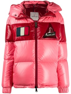 Moncler пуховик с нашивкой-логотипом