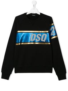 Dsquared2 Kids толстовка с логотипом металлик