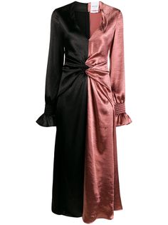 Black Coral присборенное платье в стиле колор-блок с эффектом металлик