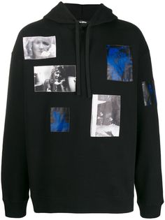 Raf Simons худи свободного кроя с нашивками