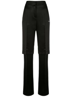 Off-White satin finish layered trousers