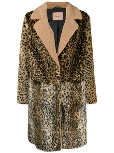 Twin-Set пальто с леопардовым узором