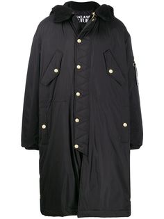 Versace Jeans Couture стеганое пальто с капюшоном