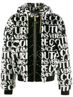 Versace Jeans Couture бомбер с искусственным мехом и монограммой