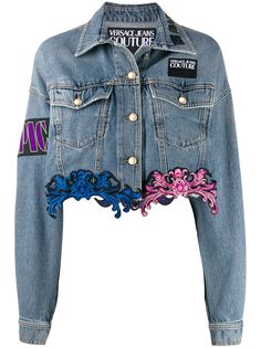 Versace Jeans Couture джинсовая куртка с кружевом