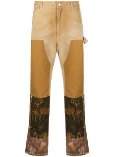 Facetasm patchwork straight leg trousers